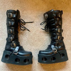 New Rock Neptuno Boots Knee High Goth